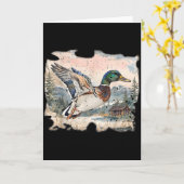 レトロで面白いマダク狩猟の季節 カード (黄色い花)