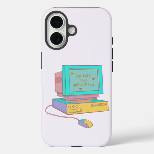 レトロで面白い「あなたのメールは私には届いていません」 Case-Mate iPhoneケース (裏面)
