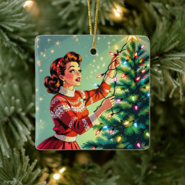 レトロで面白い サルカスティックで懐かしいクリスマス セラミックオーナメント