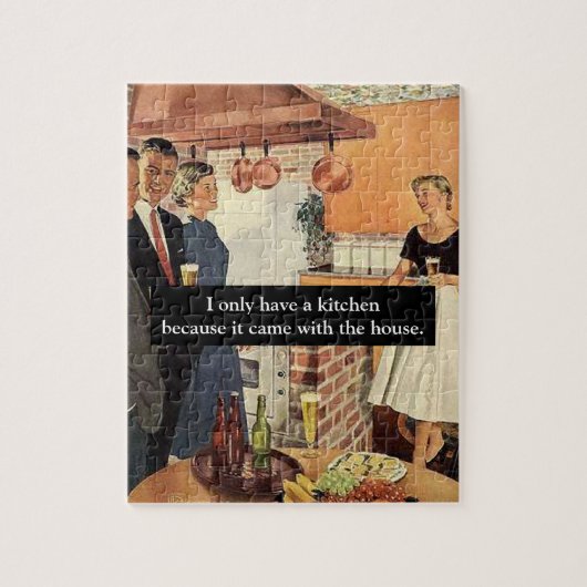 レトロで面白い ブライズシャワー/新築パーティー ジグソーパズル (縦)