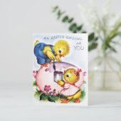 レトロとイースターの挨拶 ポストカード (スタンド正面)