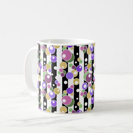 レトロとストライプの水玉模様 コーヒーマグカップ (正面左)