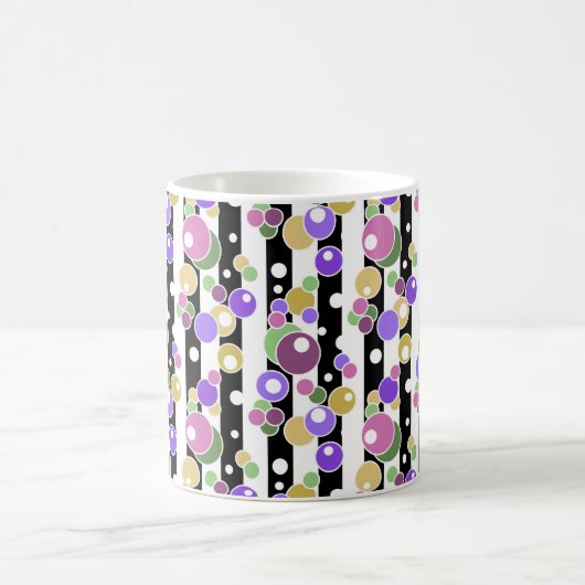 レトロとストライプの水玉模様 コーヒーマグカップ (中央)