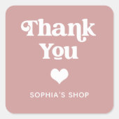 レトロとボホ |ほこりっぽいバラブランディングありがとう スクエアシール (正面)