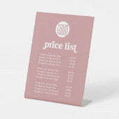 レトロとボホ |サービスの価格表とロゴ 台座サイン (正面)