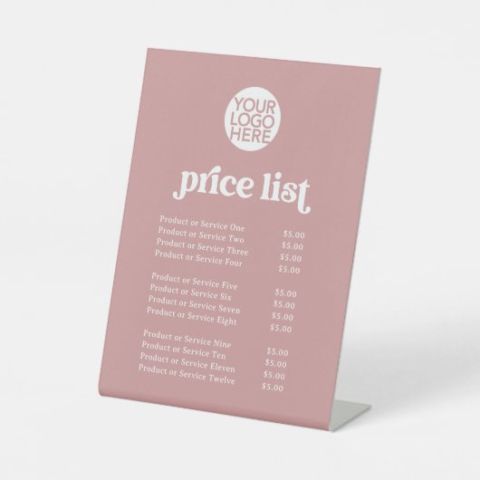 レトロとボホ |サービスの価格表とロゴ 台座サイン (正面)