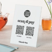 レトロとボホ |スキャン可能なQRコードを支払う方法 台座サイン (インサイチュ)