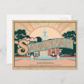 レトロとヴィンテージのサバンナ，ジョージア ポストカード (正面/裏面)