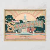 レトロとヴィンテージのサバンナ，ジョージア ポストカード (正面)