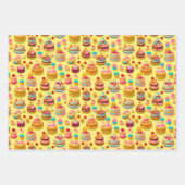 レトロとヴィンテージの美的カップケーキパーティーパターン ラッピングペーパーシート (正面3)