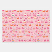 レトロとヴィンテージの美的カップケーキパーティーパターン ラッピングペーパーシート (正面)