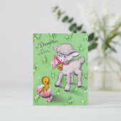 レトロと娘のイースターカートラブルラム ポストカード (スタンド正面)