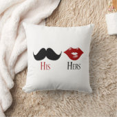 レトロと彼女の黒いハンドルの口ひげ クッション (ブランケット)