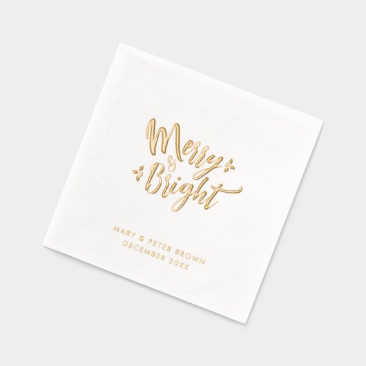 レトロと明エレガントるいグラームメリークリスマスタイポ 箔ナプキン (左)