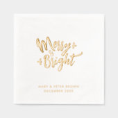 レトロと明エレガントるいグラームメリークリスマスタイポ 箔ナプキン (正面)