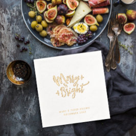 レトロと明エレガントるいグラームメリークリスマスタイポ 箔ナプキン