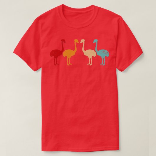 レトロと言われるダチョウ Tシャツ (デザイン正面)