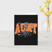 レトロなおばさん稲妻ハロウィンスパイダーウェブの秋 カード (黄色い花)