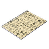 レトロなおもちゃと遊ぶ子供たちのパターン ノートブック (左側)