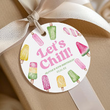 レトロなおもちゃのピンクのアイスクリームの誕生日パーティー Let's Chill