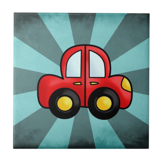 レトロなおもちゃの自動車アート タイル (正面)