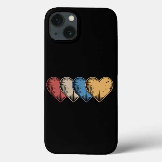 レトロなお洒落ハート柄 バレンタインデーギフト Case-Mate iPhoneケース (裏面)