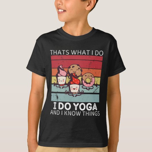 レトロなお菓子 それが私のすること 瑜伽をして 物知りな私 Tシャツ (正面)