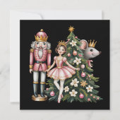 レトロなくるみ人形のシーン ヴィンテージクリスマス お揃い シーズンカード (正面)