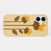 レトロなひまわりの新芽 iPhone 16ケース (裏面横)