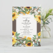レトロなひまわりの花輪ストリングライト 招待状 (スタンド正面)