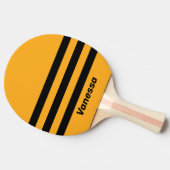 レトロなひまわりバズ・スリーアクロスストライプ ネーム入り 卓球ラケット (横)