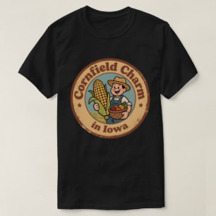レトロなアイオワ州のトウモロコシのオーバーオール ジョークグッズ Tシャツ