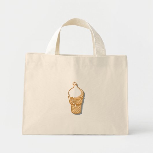 レトロなアイスクリームコーン ミニトートバッグ (正面)