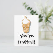 レトロなアイスクリームコーン 招待状 (スタンド正面)