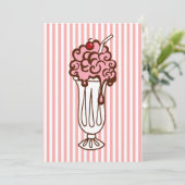 レトロなアイスクリームソーダパーティーの招待状 招待状 (スタンド正面)