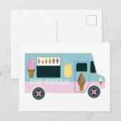 レトロなアイスクリームトラック ポストカード (正面/裏面)