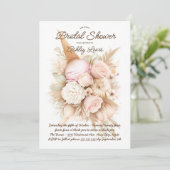 レトロなアイスクリーム フラワー ボケー ブラッシュ アイスクリーム 招待状 (スタンド正面)