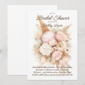 レトロなアイスクリーム フラワー ボケー ブラッシュ アイスクリーム 招待状 (正面/裏面)