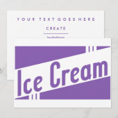 レトロなアイスクリーム 招待状 (正面/裏面)