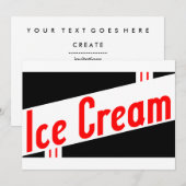 レトロなアイスクリーム 招待状 (正面/裏面)