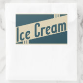 レトロなアイスクリーム 長方形シール (バッグ)