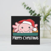レトロなアクソロトルクリスマス招待状 招待状 (スタンド正面)
