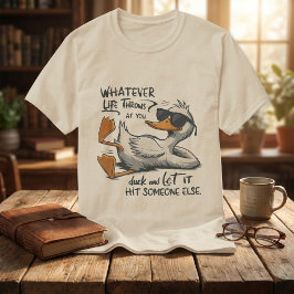 レトロなアヒルのグラフィック 大人のユーモア サーカスティックな引用句 Tシャツ