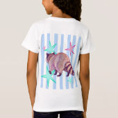 レトロなアライグマの面白いデザイン Tシャツ (裏面)