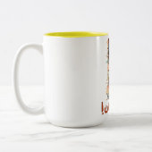 レトロなアラビア語メロディ70s-80sカセットのノスタルジア ツートーンマグカップ (左)