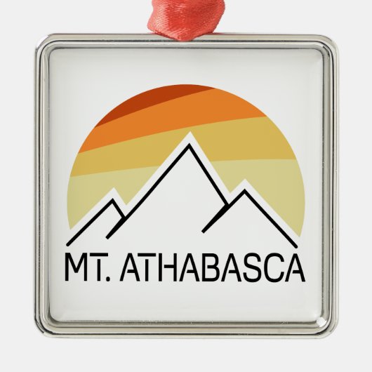 レトロなアルバータ州のアサバスカ山 メタルオーナメント (正面)