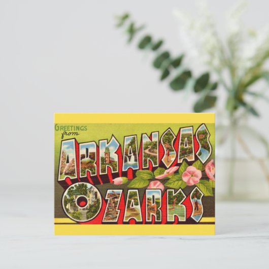 レトロなアーカンソー州オザーク地方のポストカード ポストカード (スタンド正面)