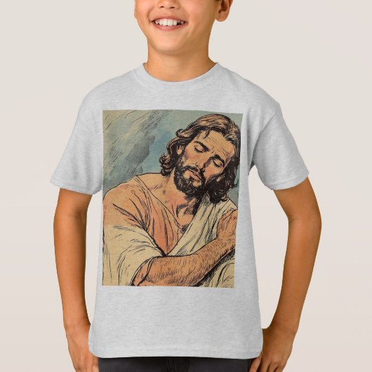 レトロなイエスキリスト教の子供用Tシャツ Tシャツ (正面)
