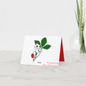 レトロなイチゴと花の感謝カード サンキューカード (裏面)