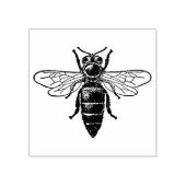 レトロなイメージの4サイズゴム印bee ラバースタンプ (インプリント)